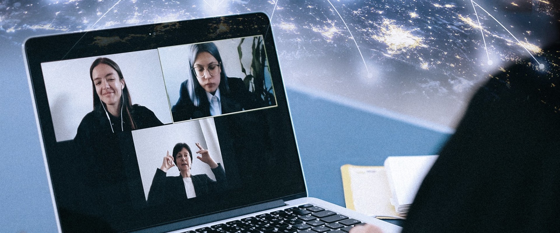 How does a virtual event take place